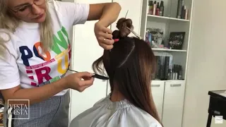 Высокий текстурный пучок на узлах (Hairstyle in evening style)