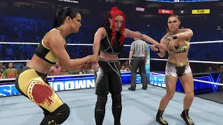 WWE 2K23 - RONDA & SHAYNA VS ALBA & ISLA [Unification tag team titles] | SmackDown