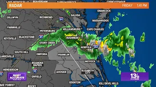 Watch Radar: Heavy Rain Moves into Some Areas of North Carolina and Hampton Roads