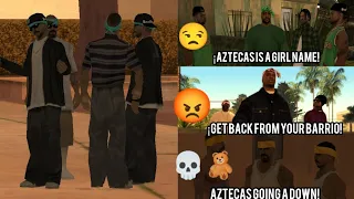 GTA SA LS Gangs provoking Aztecas quotes #gta #rockstargames #gtasanandreas