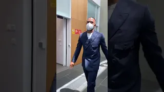 Memphis Depay arriving at FC Barcelona