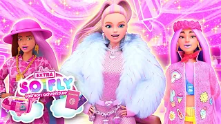 BARBIE SE LLENA DE GLAMOUR PARA FASHIONDAZE | Barbie Extra So Fly Aventura de Moda| Ep. 1