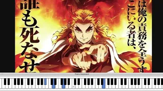 Homura - Kimetsu no Yaiba the Movie - Mugen Train Theme Song (Easy Piano Tutorial + Sheet Music)