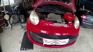 Citroën C1  how to remove and replace headlight