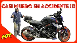 Accidente en la MT 09 #motorcycleaccident #motorcyclelife #constructionzone