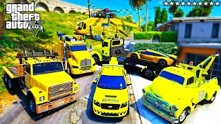 GTA 5 - Stealing TOW TRUCKS with Franklin ! (Real Life Cars #82)