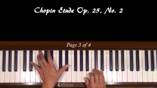 Chopin Etude Op. 25, No. 2 Piano Tutorial Less SLOW