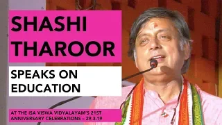 Shashi Tharoor speaks on Education