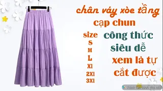 302✅:cách cắt chân váy tầng  cạp chun công thức siêu dễ ai xem cũng cắt được:super easy way to cut .