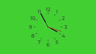 10 Minutes Time Lapse Analog Round Clock | Green Screen | HD | ROYALTY FREE