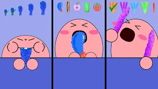 Kirby Animation - Eating Rare Food, Cheetos Challenge, Blue Fried Chicken Mukbang Complete Edition