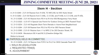 #Atlanta City Council #Zoning Committee Meeting: June 28, 2021 #atlpol