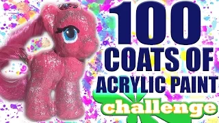 100 LAYERS OF ACRYLIC PAINT CHALLENGE! (Peeling Off Pony Skin)