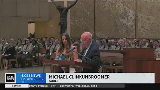 Family and fiancée of Dep. Ryan Clinkunbroomer speak at his funeral