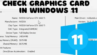 How To Check The Graphics Card In Windows 11
