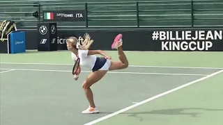 Camila Giorgi, Paolini, Bronzetti Practice preparation for BJK Cup 2022