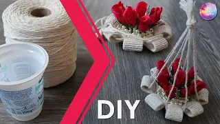 DIY Hanging craft Elegant 💖 || Home Decor from Plastic Cup craft || crepe paper rose 🌹 || any crafts