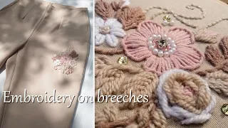 Pastel Embroidery on Breeches | Hand Embroidery on Clothes