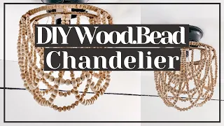 BOHO Wood Bead Chandelier for under $10