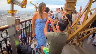 Eiffel Tower proposal caught on camera! 💍 🇫🇷