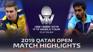 Truls Moregard vs Sathiyan Gnanasekaran | 2019 ITTF Qatar Open Highlights (Pre)