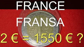 En Değerli 2 Euro (  #Fransa 2 Euro ), #2 euro 2002 değeri, #France2euro ,#Madeni Euro İnceleme