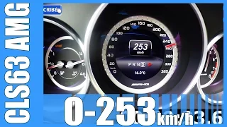 558 HP Mercedes Benz CLS 63 AMG 0-253 km/h Launch Control Acceleration FAST! Autobahn