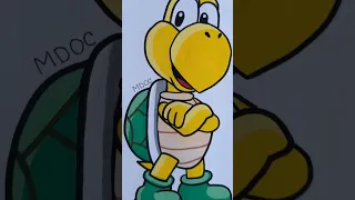 Koopa Troopa Drawing with POSCA MARKERS!! #art #poscaart #satisfying #cute #supermario