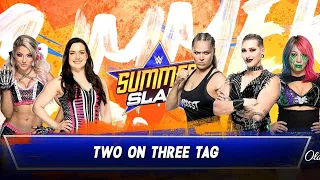 FULL MATCH - Alexa Bliss & Nikki Vs Ronda Rousey & Rhea Ripley Vs Auska - SUMMER SLAM - WWE 2K22