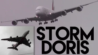 Emirates A380 Crazy Aborted Landing | STORM DORIS