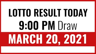 PCSO Lotto Result Today March 20, 2021 9PM Draw  (6/55 6/42 6D Swertres/3D EZ2/2D)