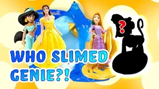 Princess Jasmine Gets Clues and Finds out Who Slimed Genie with Rapunzel and Belle!