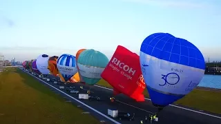 Hot air balloons on the runway - London City Airport