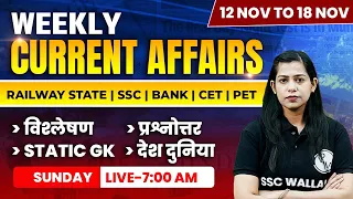 WEEKLY CURRENT AFFAIRS REVISION | 12 TO 18 NOVEMBER CURRENT AFFAIRS 2023 | KRATI MAM CURRENT AFFAIRS