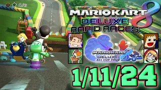 Mario Kart 8 Deluxe - Rapid Races - 1/11/24! (TJ's 96-Track All Cup Tour Tournament, ROUND 1 & 2)