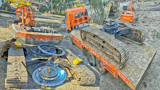 Perfect Welding Broken Chassis Hitachi Excavator Machine | Repair of broken Chassis