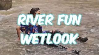 wet fun in River, rainy day