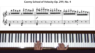 Czerny The School of Velocity Op. 299, No. 4 Piano Tutorial