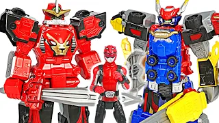 Power Rangers Morphers Beast Racer Zord! Defeat giant dinosaur! | DuDuPopTOY