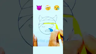 #shorts Mix Emoji Drawing || Combine three emojis || Emoji satisfying creative art