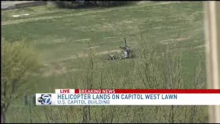 Helicopter lands on Capitol west lawn