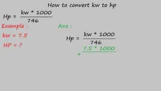 how to convert kw to hp - electrical formulas