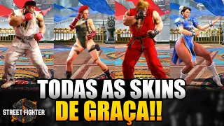 STREET FIGHTER 6: COMO CONSEGUIR TODAS AS SKINS DE GRAÇA!!