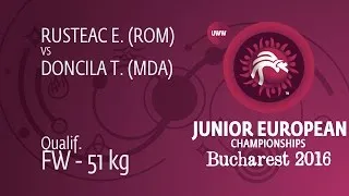 Qual. FW - 51 kg: T. DONCILA (MDA) df. E. RUSTEAC (ROM) by TF, 11-0