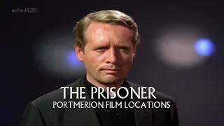 The Prisoner tv locations tour at Portmeirion Village, Wales, starring Patrick McGoohan.