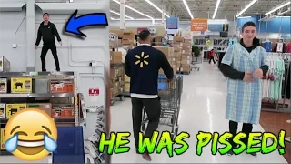 WALMART SHENANIGANS CLIMBING RAFTERS! (MESSING WITH WORKERS)