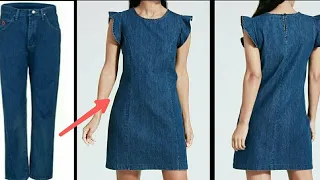 Reutilizar ropa vieja | Recicla jeans viejos en el vestido || reutilizar la ropa!