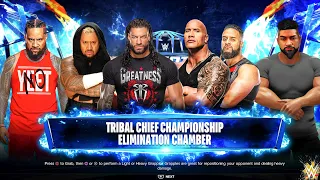 BLOODLINE Elimination Chamber Match for The Tribal Chief Championship | WWE 2K24