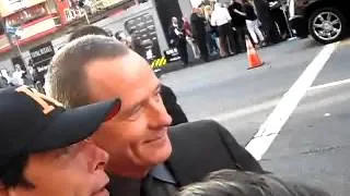 Bryan Cranston signing autographs for fans at Total Recall premiere in Hollywood 8-1-12