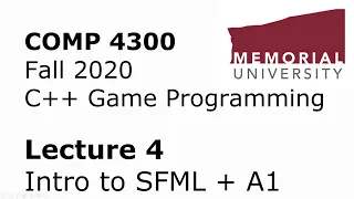 COMP4300 - Game Programming - Lecture 04 - Intro to SFML + Assignment 1